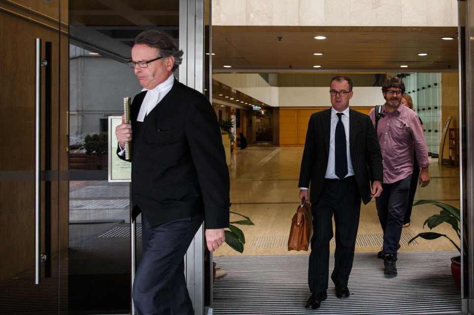  Jutting's legal team arrive at court today ahead of what is expected to be a three-week trial