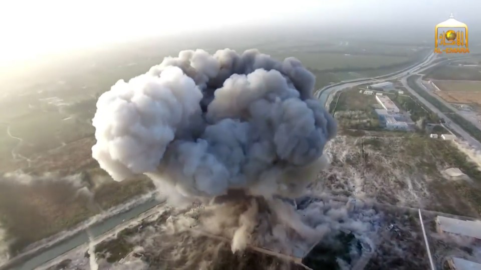  A plume of smoke rises after the explosion