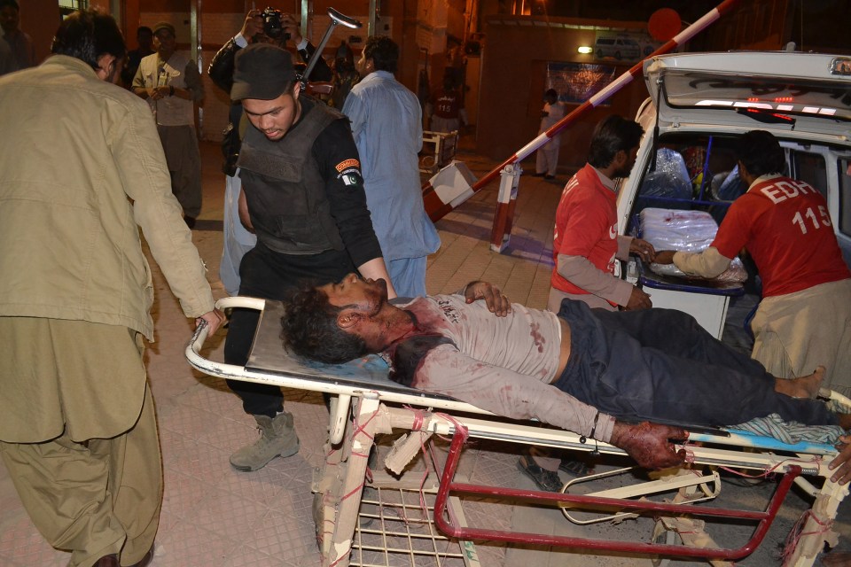  Emergency teams raced the injured to hospitals. At least 100 are believed to have been injured during the attack