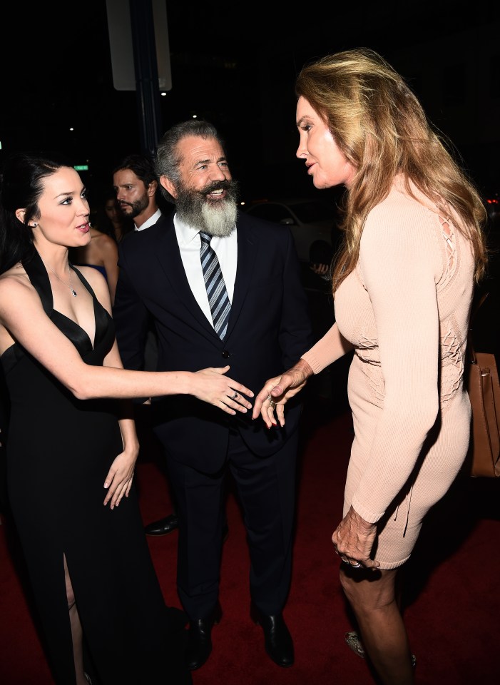  Caitlyn Jenner chats to Mel Gibson and Rosalind Ross at the premiere of his new film