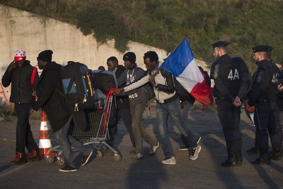  The makeshift settlement is being torn down this week by French police