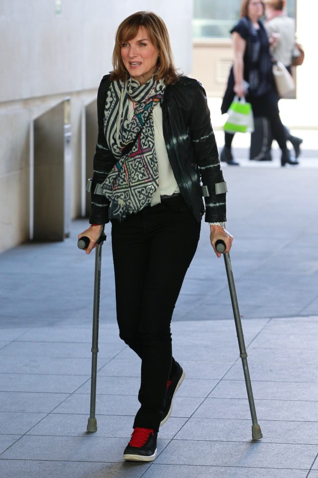  Fiona hobbled into work on crutches after the accident in May