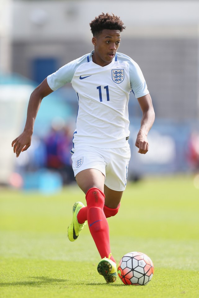  Willock in action for England under 19's against Holland