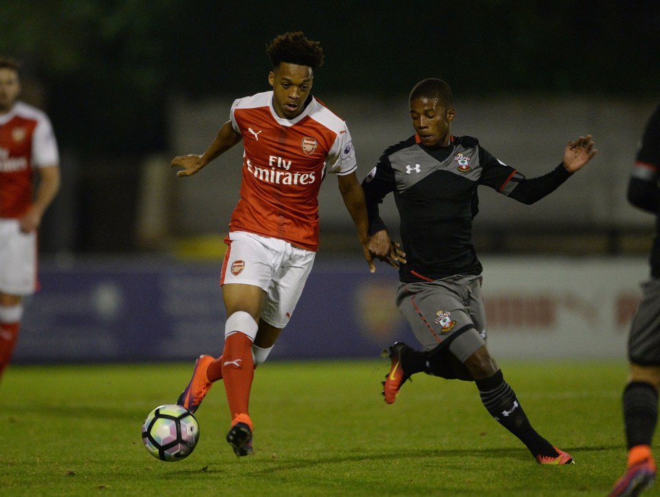  Chris Willock playing for Arsenal under 23's