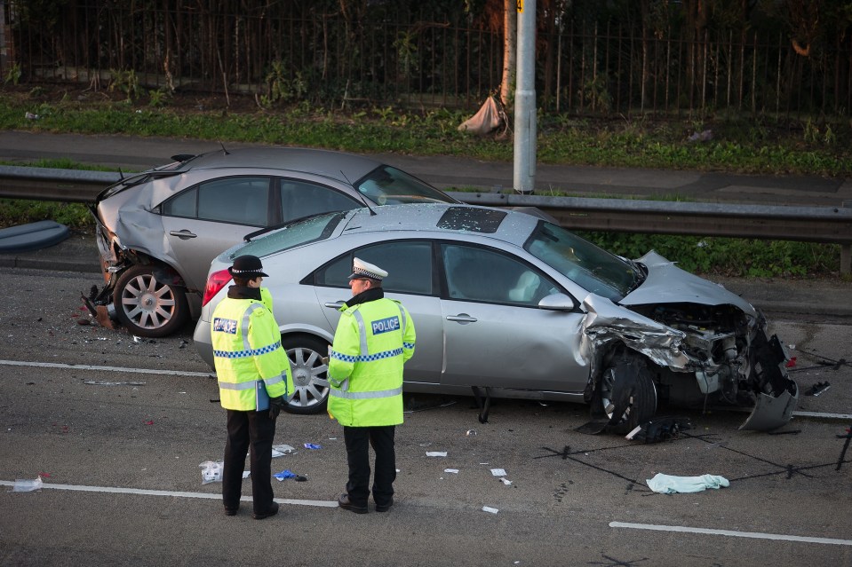  Scenes of the car crash earlier today