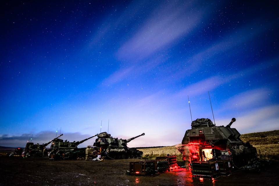 Nightlife in Otterburn, by Cpl Timothy Jones, shows the heavy artillery that British Army soldiers must use