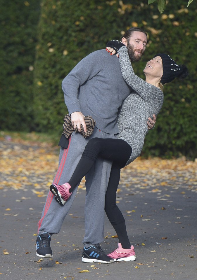 The couple looked happy and relaxed together