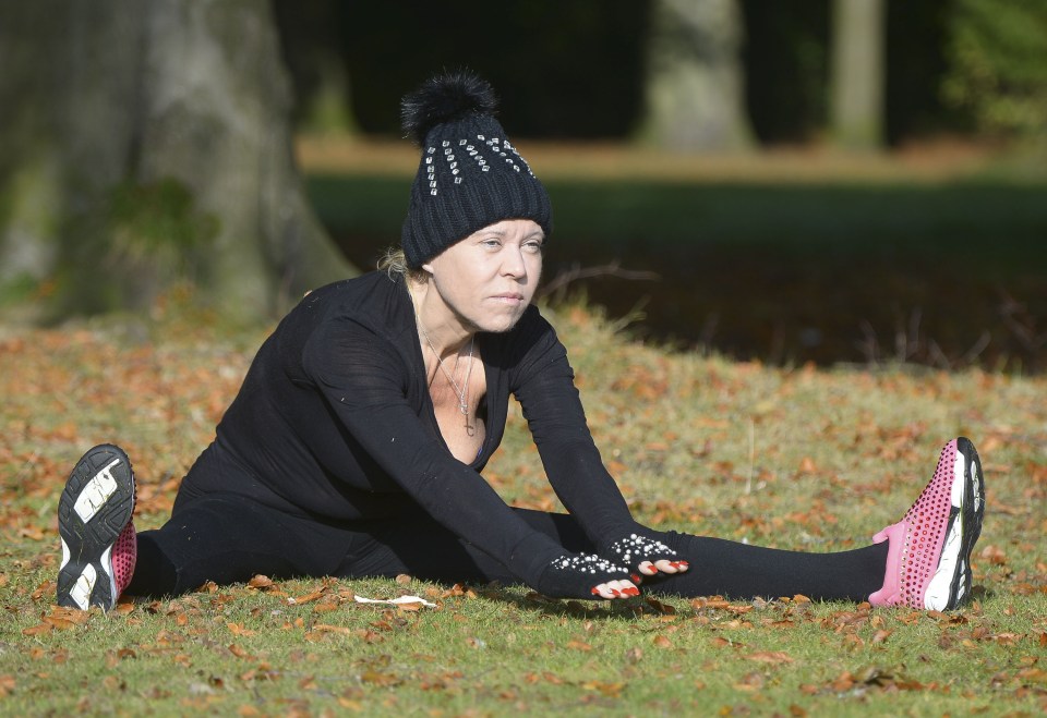 She kept her bobble hat on during the work out