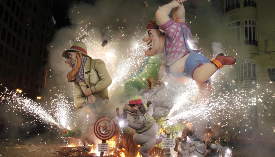  Expect scenes like this, from Valencia's Fallas festival, on the streets of Lancaster next month