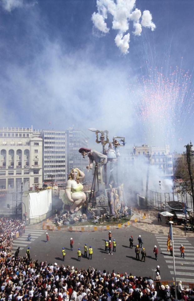  Las Fallas takes place in Valencia every March, and sees hundreds of floats go up in flames