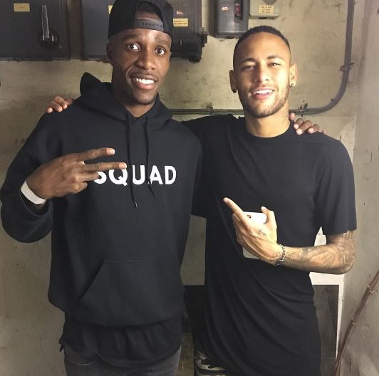  Neymar met up with Crystal Palace winger Wilfried Zaha