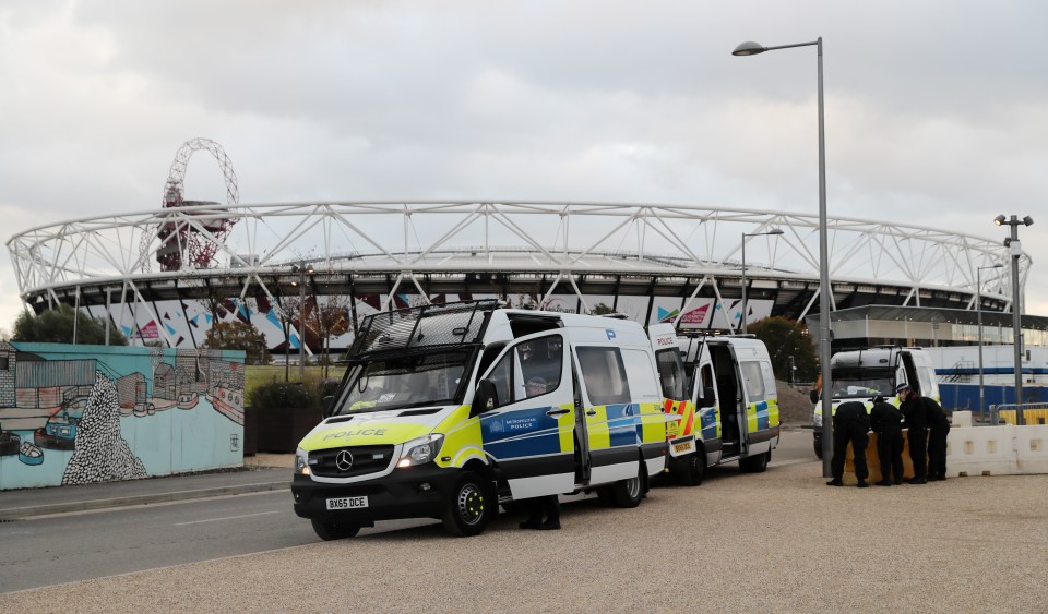 Police were on hand outside of the stadium as concerns over crowd violence had arisen