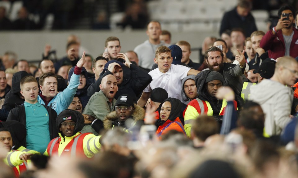 Initial fears of crowd safety were realised as the supporters turned on each other