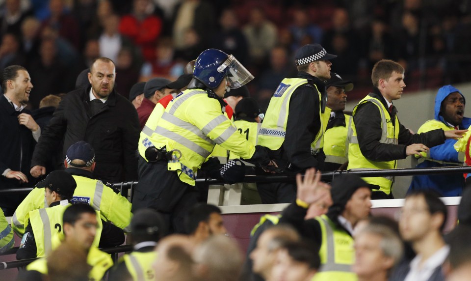 Cops turned out at the London Stadium ahead of fears there would not be enough 