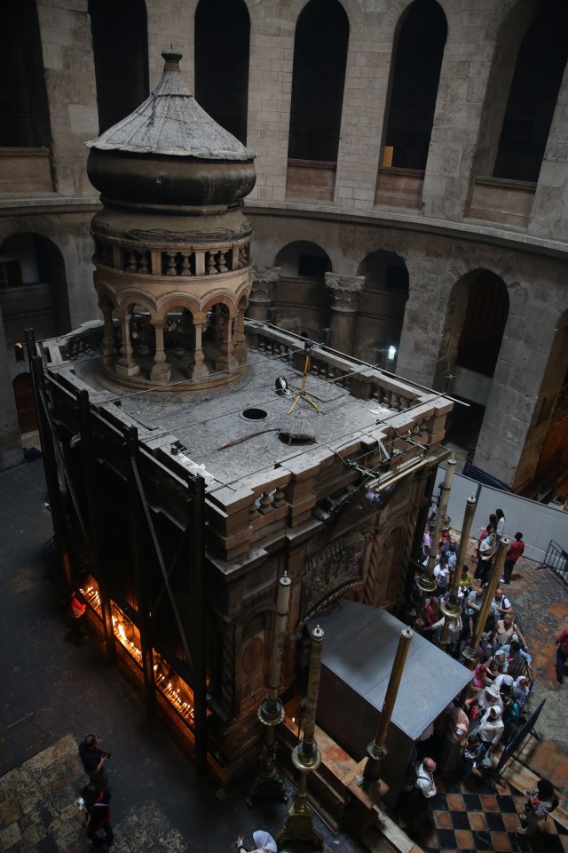  Relic ... The burial slab has been uncovered for the first time since repairs from a fire in 1810