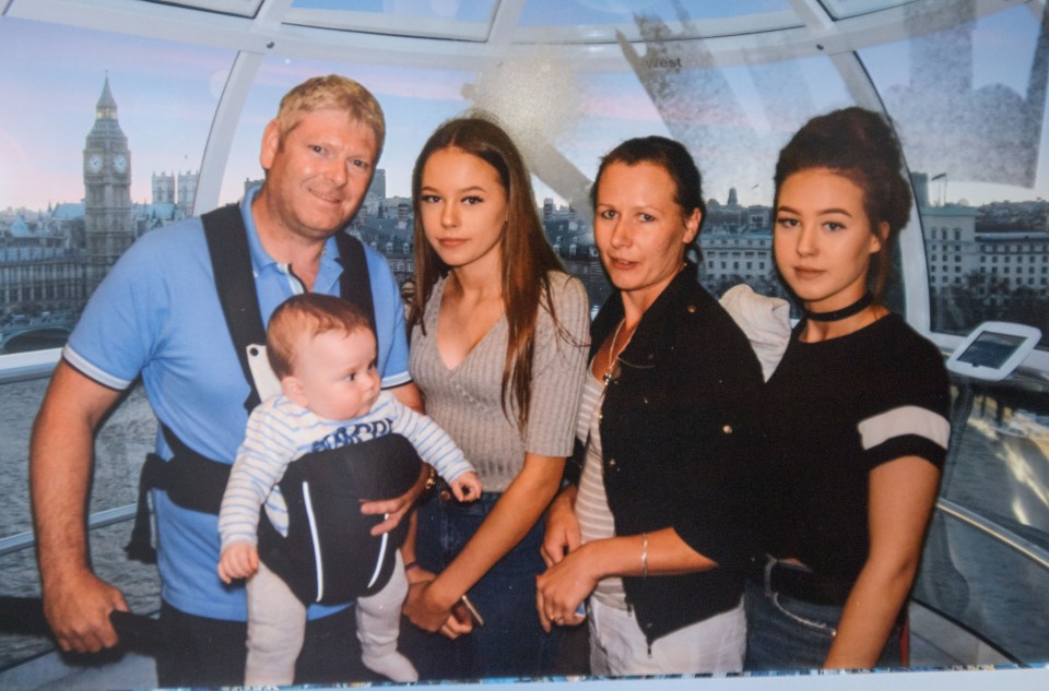  Step dad Colin Milne with 10 month old Jay, Neringa, 14, mum Ilona and sister Erika, 17