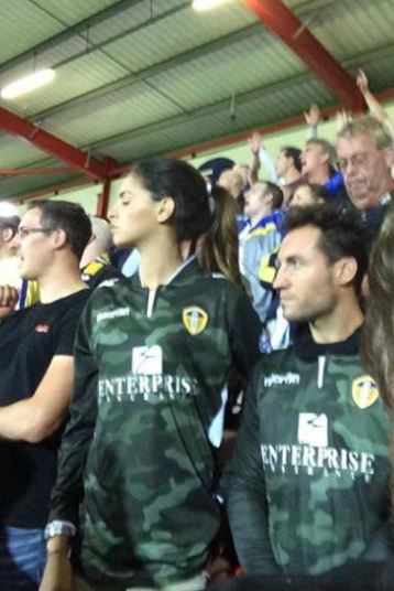  Silvestri's wife Sofia, pictured in her Leeds fan watching a game from the stands