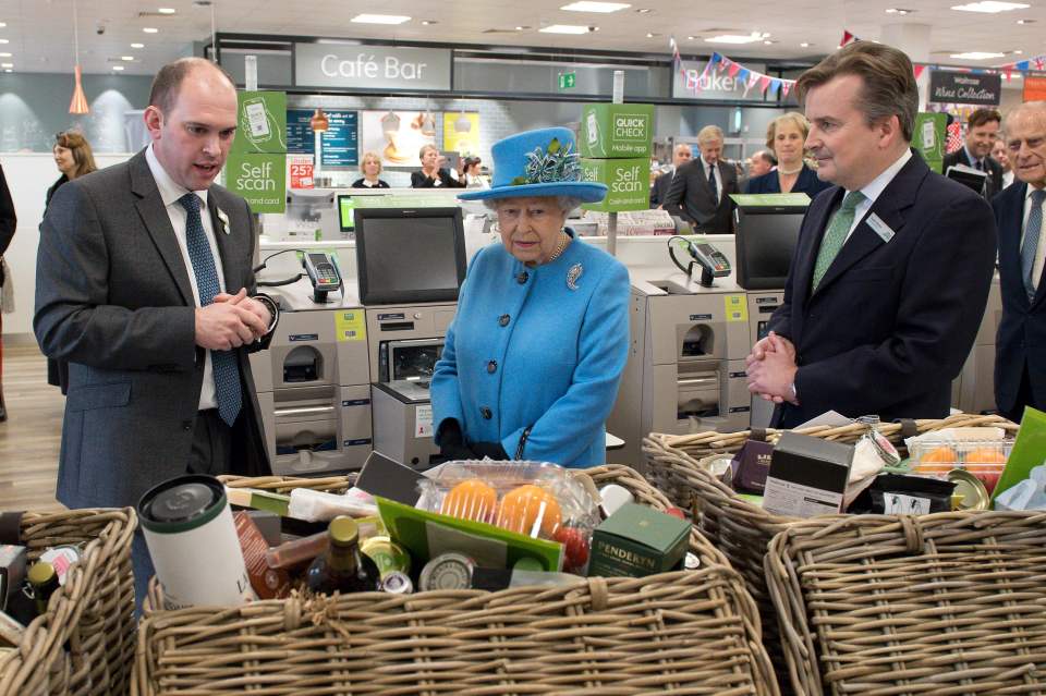  The royal visitors were presented with a hamper each containing food and produce from the store