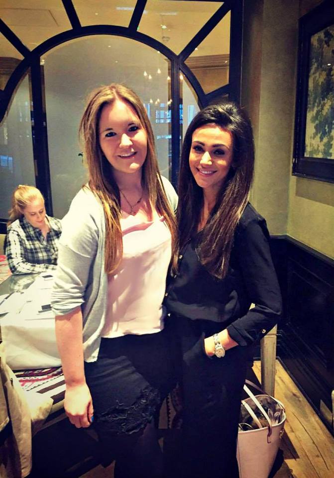  What a babe . . . Lucy Jones with actress Michelle Keegan