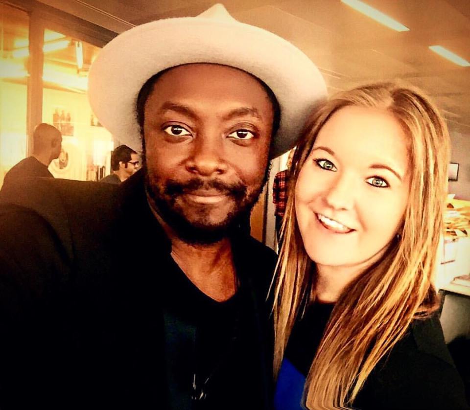  She's got The Voice . . . TV reporter Lucy is thrilled to work in her 'dream' job and meet singer Will.i.am