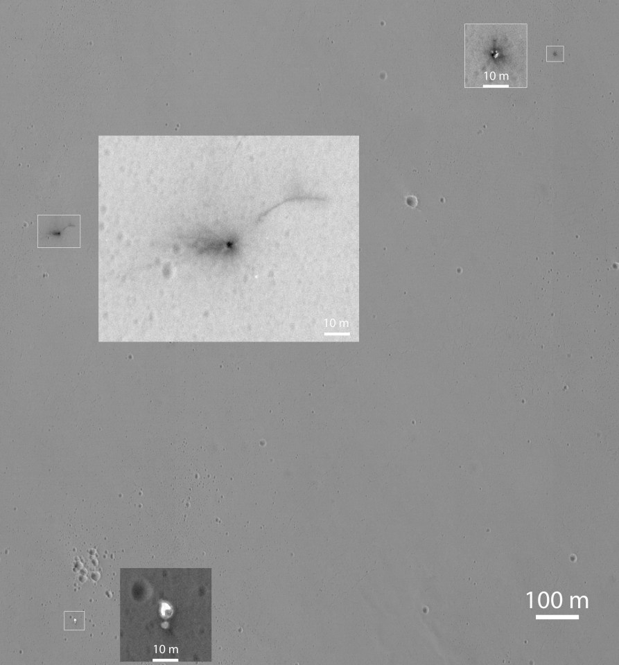  The decimated Schiaparelli lander ... first pictures of the crash landing reveal probe made a 1.6ft deep crater