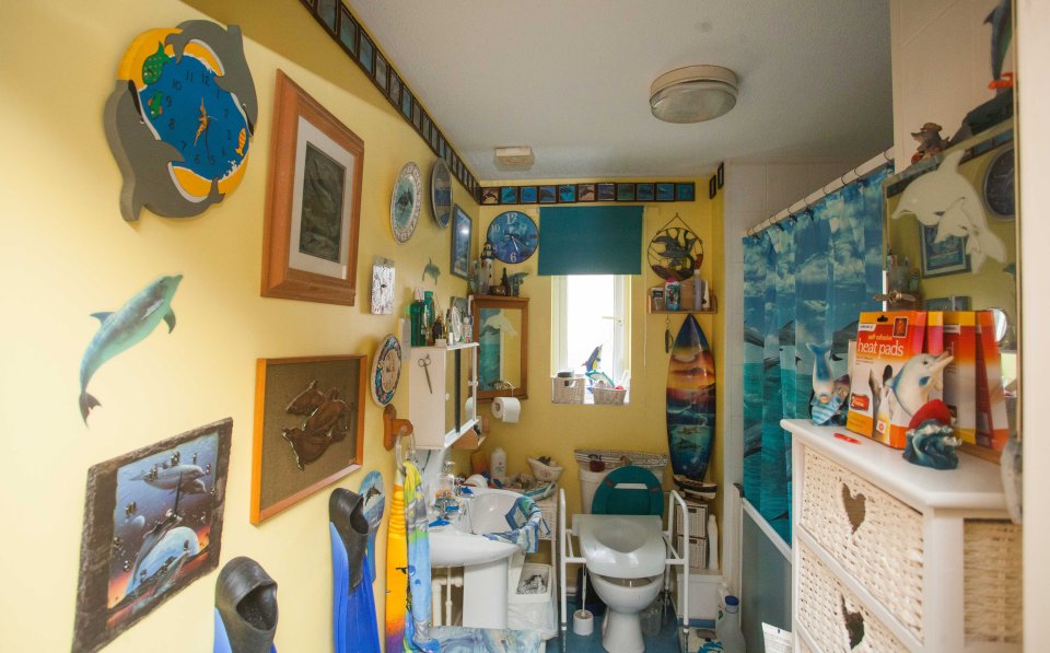  Even Michael's bathroom is littered with dolphin collectables