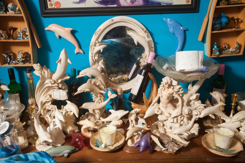  He has spent decades collection dolphin memorabilia for his bungalow