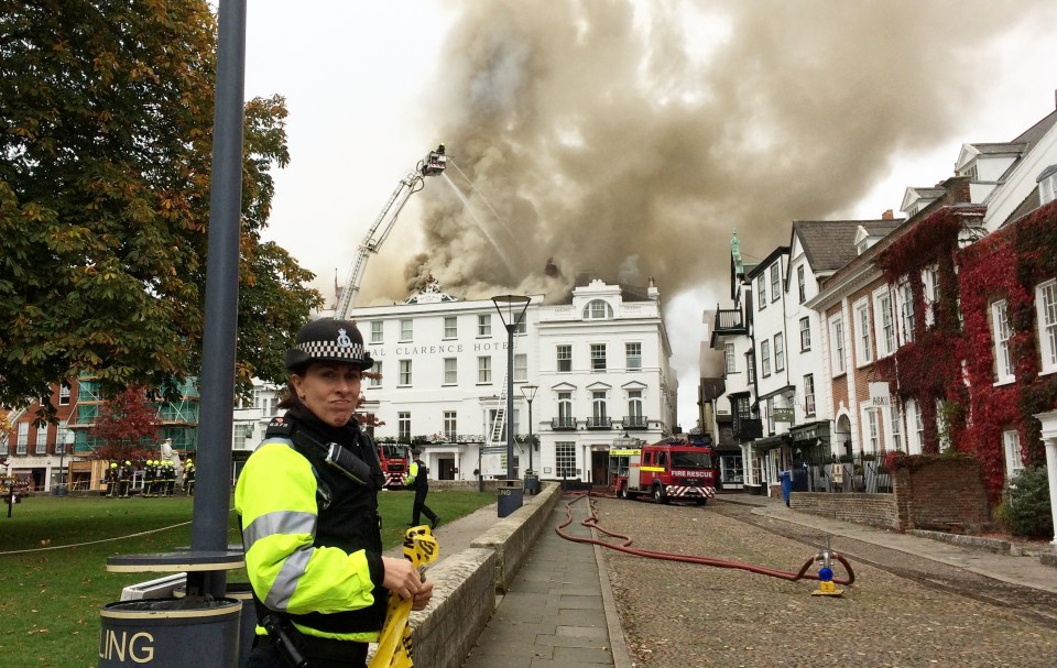 The fire began in another building and spread