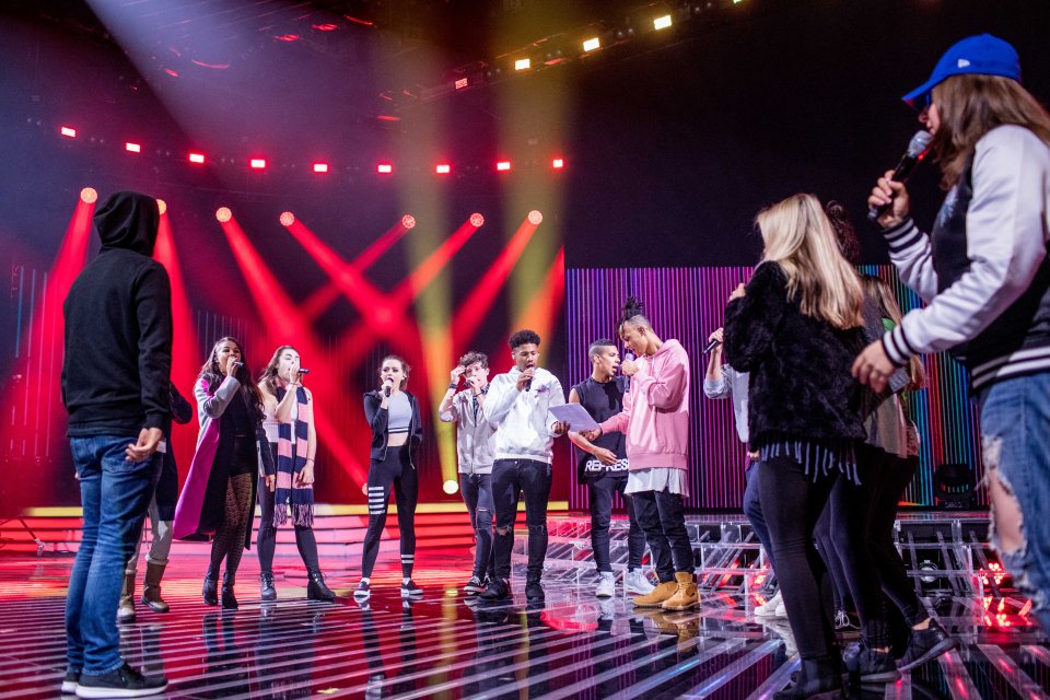  The X Factor hopefuls get together as they rehearse for Fright Night