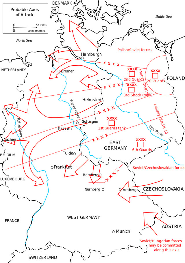  The attack routes into Europe were revealed after the Polish government declassified a series of Cold War documents