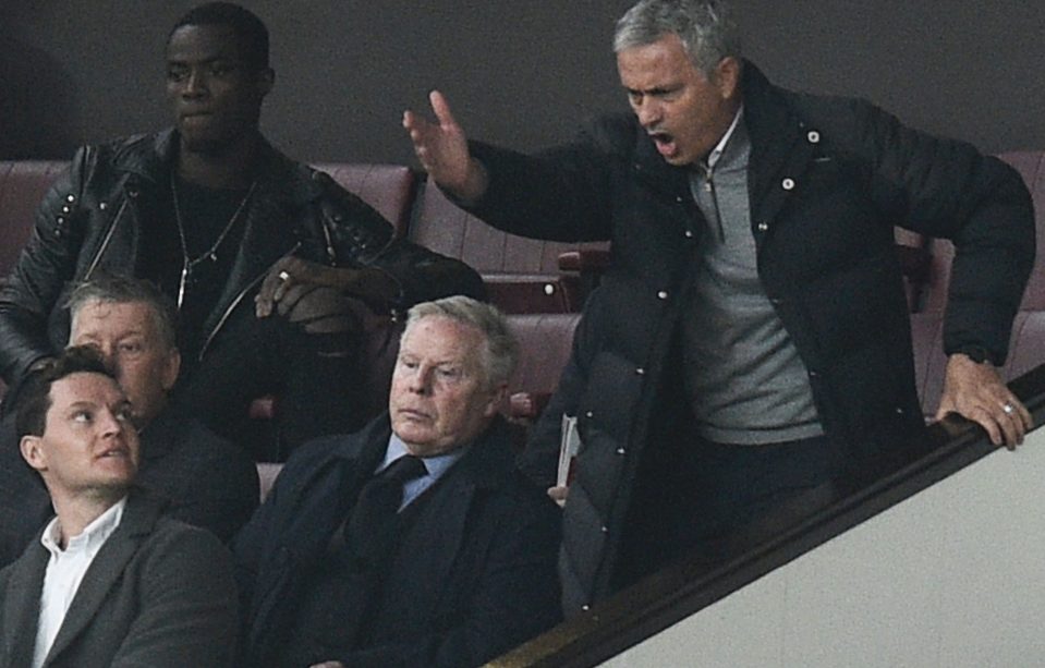  Jose Mourinho was banished to the stands