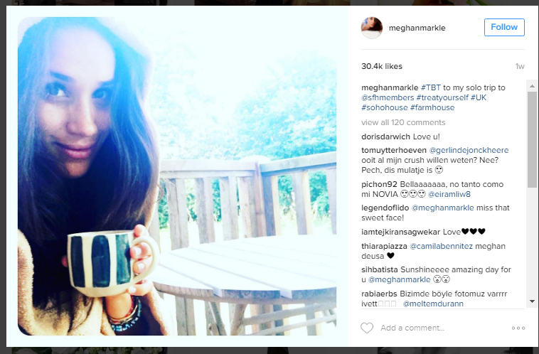 Meghan Markle recently posted a pic of herself on Instagram wearing a bracelet similar to Prince Harry's