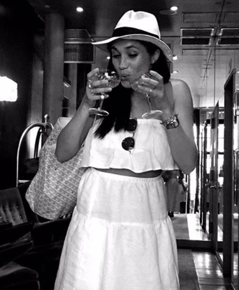 Meghan Markle loves a tipple and has shared snap on Instagram of herself drinking wine and beer