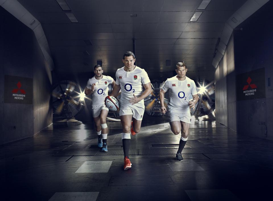 Jonny May in Mitsubishi's wind tunnel