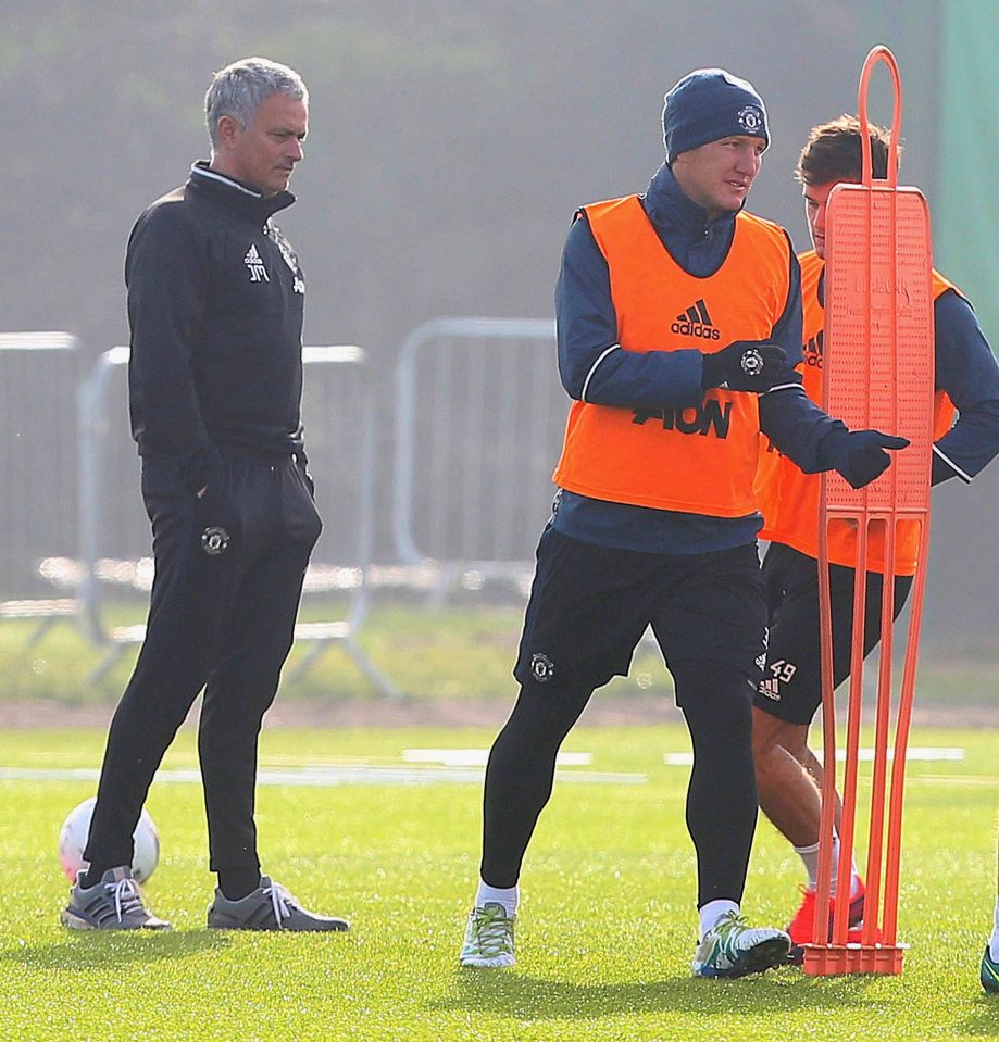  Bastian Schweinsteiger was heavily featured in training pictures released by the club