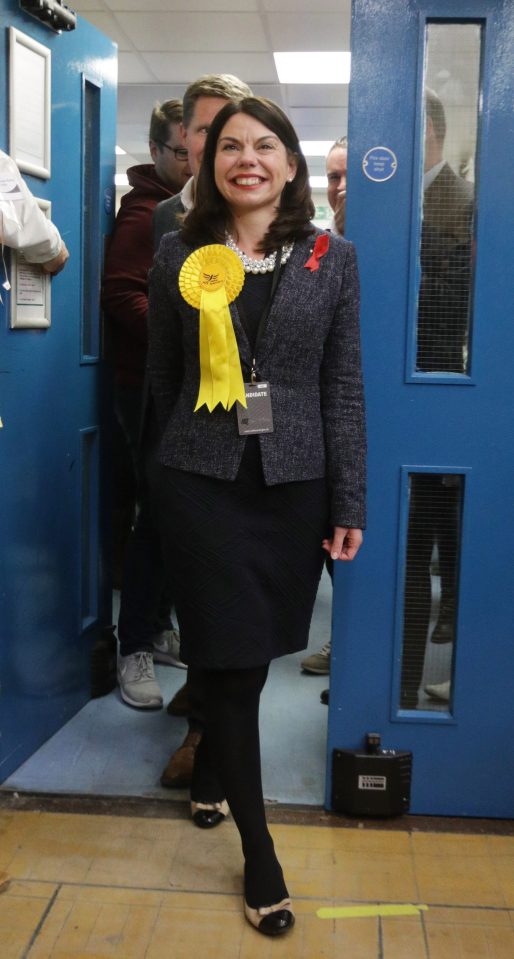  Sarah Olney beams at the Richmond polling station after her shock victory