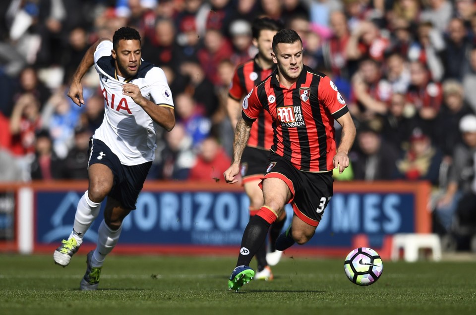  Jack Wilshere found himself up against Arsenal's arch rivals Spurs