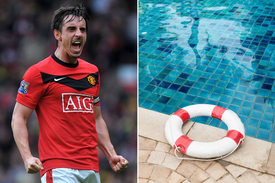  Gary Neville has been guilty of over celebrating goals for Manchester United, while it is rumoured a Liverpool scarf was buried under his pool by cheeky fans