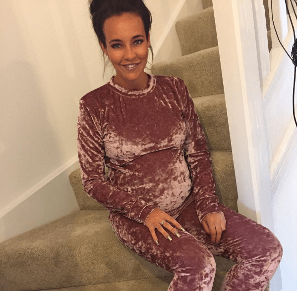  Steph proudly showed off her growing bump as she moved into her new home