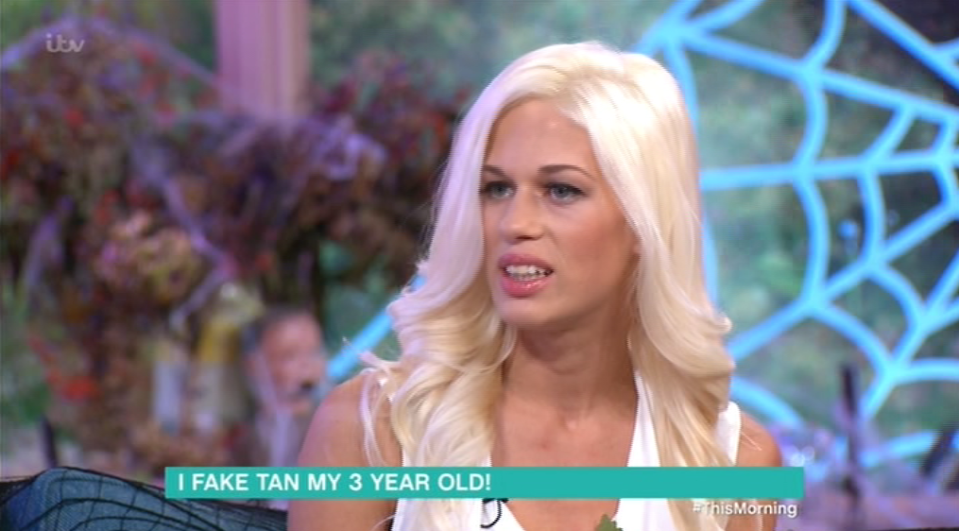 Mum-of-two Sammy said she puts fake tan on her child