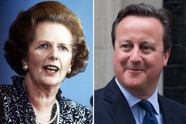 David Cameron and Margaret Thatcher