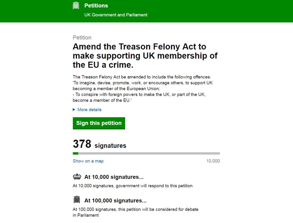 Treason petition