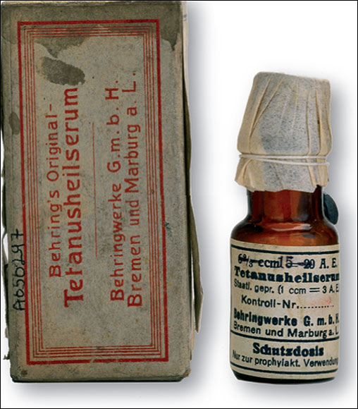  German professor Emil von Behring (1854-1917) won the Nobel prize for developing vaccines against diphtheria and tetanus.