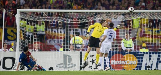  Messi watches one of his favourite goals go in on the way to sinking United in Rome