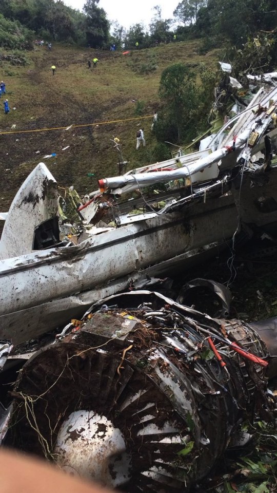  Engine failure . . . picture put out by authorities showing the engine's undamaged turbines