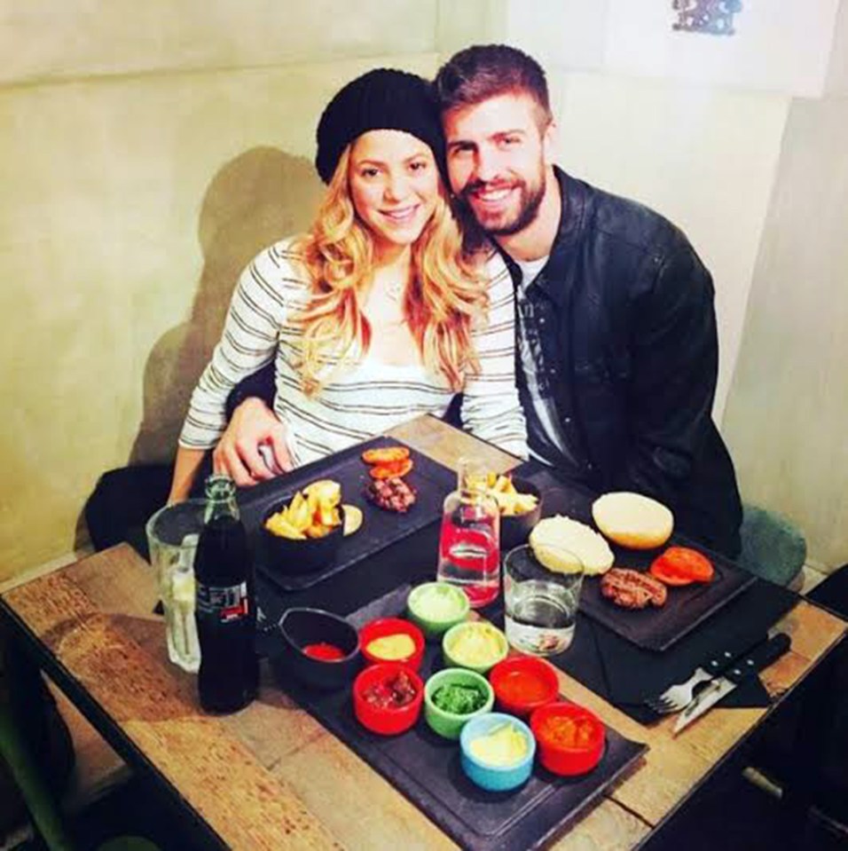  Pique and Shakira pose on social media.