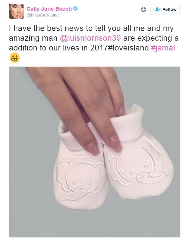  Cally announced her pregnancy with an adorable snap of baby shoes