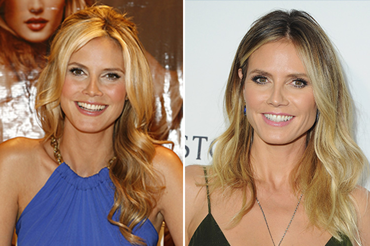  Heidi Klum pictured left in 2006 and right in 2016