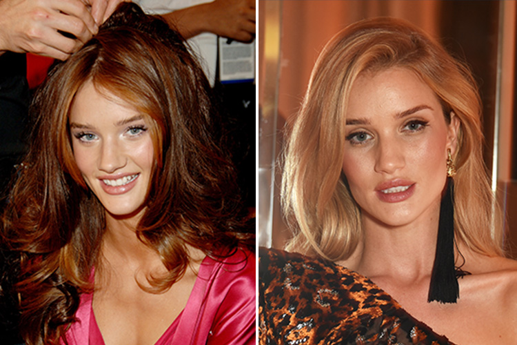  Rosie Huntington-Whiteley pictured left in 2006 and right in 2016