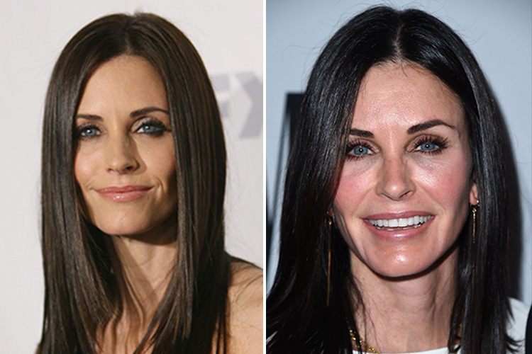  Courteney Cox pictured left in 2006 and right in 2016